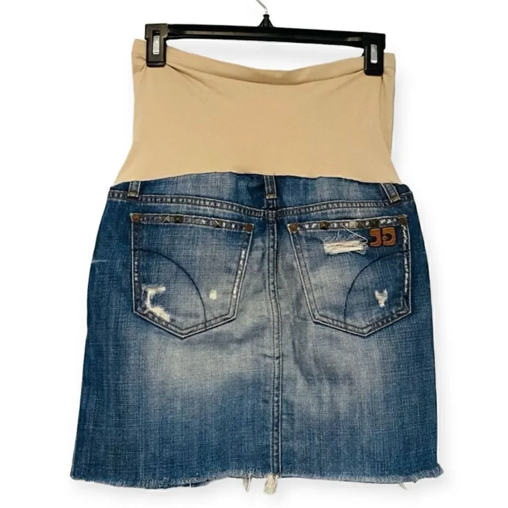 Joe’s Jeans/A Pea in the Pod Maternity Distressed Raw Hem Mini Skirt Size 28